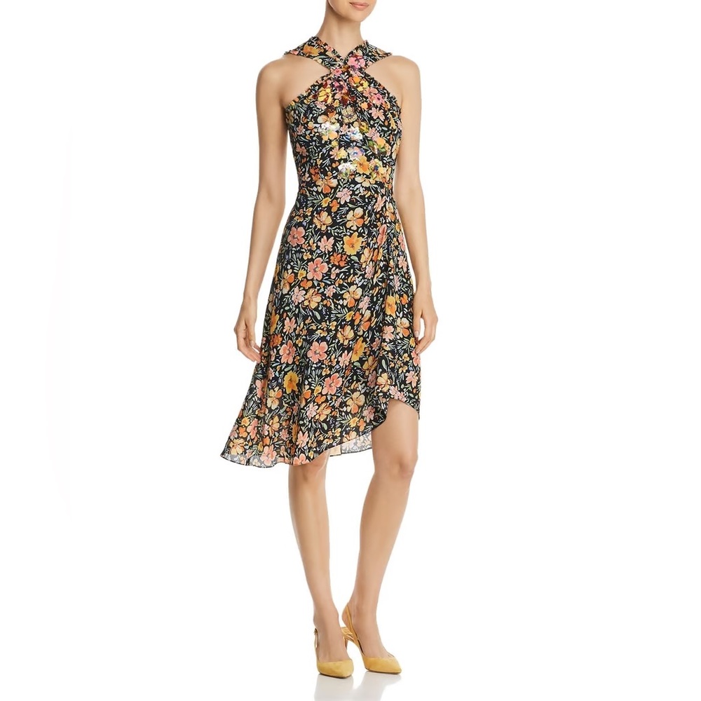 Kobo Halperin Steph Floral Silk Halter Dress, 6